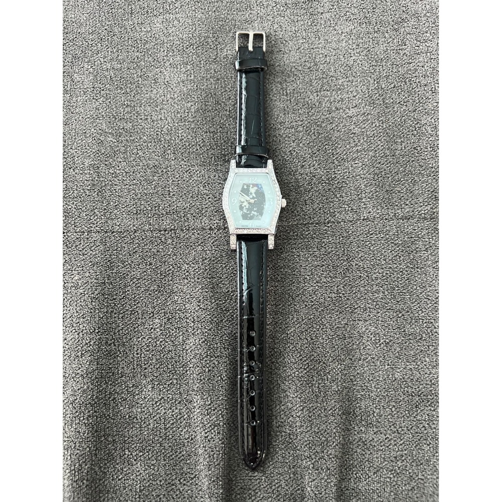 Croton Wristwatch Women OS Black Crystal Bezel Marbled Dial CN207514